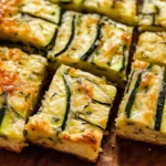 Zucchini cheese muffin slab